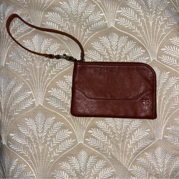 Frye Melissa Cognac Leather Wristlet - Picture 3 of 11